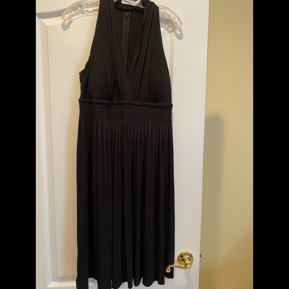 Calvin Klein black faux halter dress